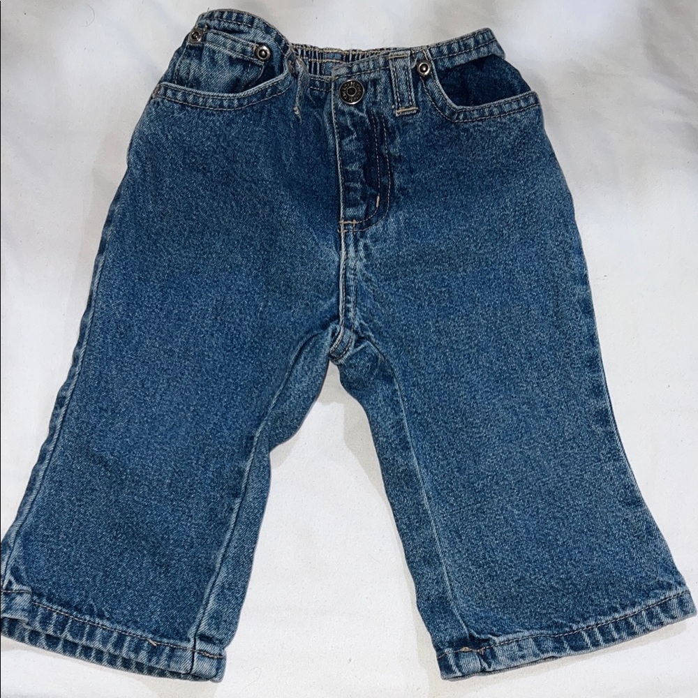 Vintage Cherokee Babygirl Blue Denim Flare Jeans With Floral Embroidery